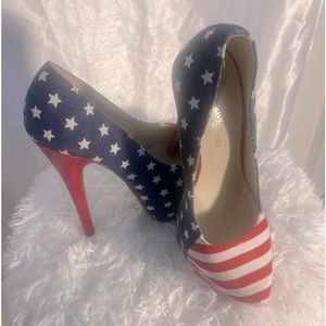 Red, White & Blue Stiletto Heels